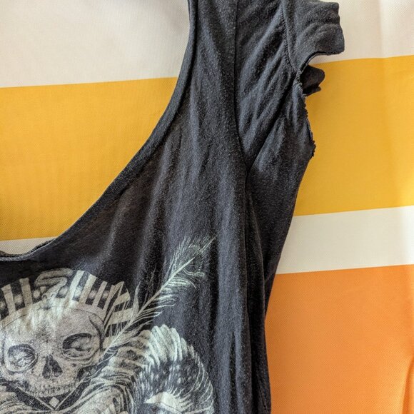 Allsaints Vintage 7 Curses Tee Gray Black Skulls Tribal Graphic Grunge Witchy 6 - Picture 9 of 12